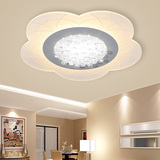 超薄LED客厅灯圆形简约现代大气水晶灯饰个性家用灯具遥控变光