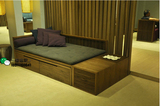 新中式老榆木实木罗汉床古典坐卧两用储物抽屉箱式沙发椅家具直
