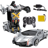 雷迪战神 遥控一键变形车模型充电兰博基尼大黄蜂汽车机器人