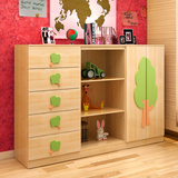 儿童衣柜组合实木橱子环保小孩衣柜五斗柜书柜书架简约现代衣柜