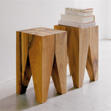 简约时尚现代矮凳 创意个性椅 设计师实木凳子 茶几 纯木边桌边几