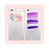 韩国简约文艺水彩油画艺术iPhone6/6plus透明全包手机壳软7紫色