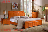 全实木床橡木床1.5/1.8米简约现代小户型中式床高箱储物婚床白色