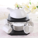 创意简约下午茶壶茶杯欧式整套白色陶瓷 大号花茶家用茶具套装