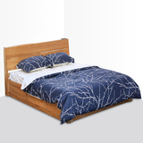 全实木床双人床简约白橡床1.5米1.8m气压床带抽屉高箱体储物床