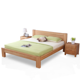 全实木大床1.5米 白橡木质1.8米双人床床腿加粗床 简约卧室家具