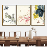 新中式画客厅卧室沙发背景墙现代简约装饰画齐白石水墨画书房挂画