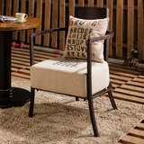 欧式客厅单人位小沙发 创意个性化懒人布艺沙发椅 美式复古沙发椅