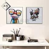 现代简约电表箱 挂画装饰画卡通动物手绘抽象画客厅沙发墙画玄关