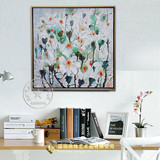 新中式创意手绘油画现代装饰画花卉抽象画样板房客厅玄关餐厅挂画
