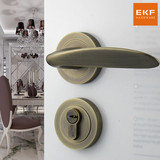 德国EKF欧式室内门锁房门锁青古铜分体纯铜锁芯机械门锁通用型锁