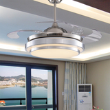 新款隐形吊扇灯简约时尚餐厅卧室风扇灯LED现代电风扇灯