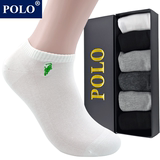 Polo正品船袜低帮男 春夏季网眼薄款运动袜男士 防臭纯棉 男袜子