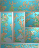 北京木雕 精雕图浮雕图灰度图电脑古典雕刻JDP 精品山水屏风门板