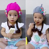 韩版宝宝帽子秋冬婴儿童3-6-12个月1-2-4岁女童小孩假发帽子包邮