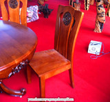 欧式实木圆桌新古典6人雕花圆形餐桌椅组合酒店餐厅饭桌餐台椅子