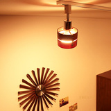 日本单头LED射灯中式实木射灯2线导轨射灯单射灯E27螺口餐厅展厅