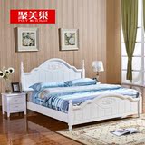 聚美巢家具特价地中海实木双人床1.8米1.5韩式田园公主床卧室婚床