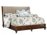 美式简约橡木双人床法式复古布艺软包床欧式仿古做旧实木卧室家具