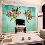 欧式复古花卉墙纸客厅沙发背景电视墙壁纸手绘3d立体无缝大型壁画