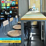 美式铁艺实木吧台桌 家用咖啡厅桌椅彩色做旧家用吧台桌吧台 包邮