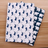 日韩新款卡通蓝粉红鲸鱼 棉麻布料 桌布靠枕垫子面料