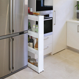 日本进口夹缝置物架厨房卫生间浴室冰箱间隙置物架可移动整理架