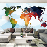 米兰复古壁纸地图创意客厅沙发背景墙纸3D电视背景墙个性定制壁画