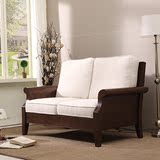 美式全实木框架经典款沙发白蜡木水曲柳弧形扶手布艺组合沙发全拆