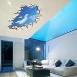 创意贴纸蓝天白云立体裸眼3d天花板自粘墙贴卧室客厅布置墙壁贴画