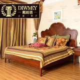 简约中式双人床美式乡村北欧实木床欧式复古婚床卧室家具1.8定制