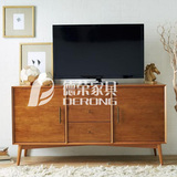 北欧客厅液晶电视机柜现代实木收纳储物柜展示柜卧室电视柜子斗柜