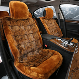 冬季羊毛汽车坐垫奥迪Q5A6L宝马X5X3奔驰GL450狐狸毛皮草保暖座垫