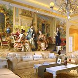 大型壁画3d无缝墙布客厅卧室沙发背景墙壁纸欧式奢华艺术油画人物