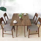 定制 白橡木餐桌简约现代日式饭桌纯实木折叠长方形小户型多功能
