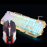 有线发光游戏键盘鼠标套装罗技雷蛇lol专用台式电脑机械手感键鼠