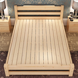 简约白色儿童床单人床实木床松木床1.8米双人床储物床成人床定制