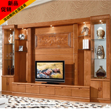 客厅整体电视柜组合板木影视墙柜中式视听柜大小户型地柜3.4米