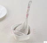 正品美国康宁餐具配件百合紫梅郁金香骨瓷汤勺勺托叉子陶瓷餐具