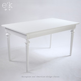 北欧餐桌现货白色时尚餐厅书房会议洽谈小户型欧美式实木大桌子