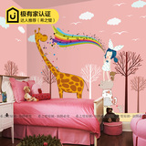 卡通儿童房墙纸 卧室客厅沙发背景墙壁纸壁画 大型壁画粉色女孩