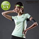 韩国正品代购PEGGYCO夏季新款运动女羽毛球服球衣速干透气短袖T恤
