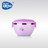 【琪加】不锈钢保温饭盒 日式学生便当盒 单层带盖密封防漏提锅桶