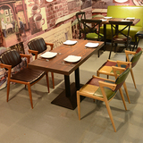 美式复古咖啡奶茶店西餐厅酒吧咖啡馆椅子餐厅甜品美甲店扶手椅子