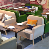 简约北欧咖啡厅沙发桌椅餐厅奶茶店酒吧西餐厅卡座沙发桌椅组合