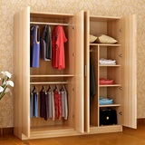 简易宜家衣柜实木木质板式组合整体衣柜2门3门4门大衣柜儿童衣橱