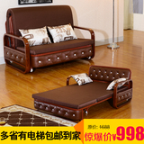 欧式沙发床多功能小户型布艺双人1.5米单人1.2米推拉沙发床可折叠