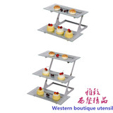 二层三层不锈钢点心架水果盘架 食物架 自助餐展示架摆台展示搁架