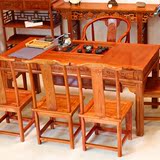 茶桌椅组合 实木仿古中式家具配功夫茶几泡茶茶艺桌仿古明清榆木