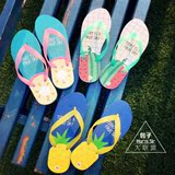 韩国夏季新款小清新水果系列拖鞋女平跟防滑人字拖沙滩鞋学生凉拖